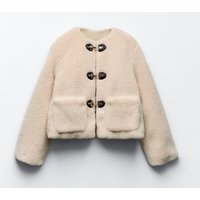 Women’s winter new style versatile round neck long sleeve solid color pocket fur coat for women