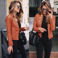 Women's Clothing autumn and winter women's fashion leather jacket PU suit small jacket