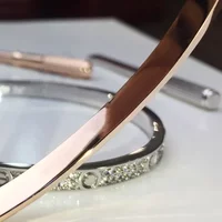Jewelry Bracelet Torque Bangle Double Row Dia Width Hidden Inlay Process High Fade Resistant Bracelets