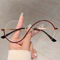 2025 New Retro Fashion Round Large Frame Flat Glasses Party Anti-blue Glasses