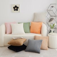 Plush Striped Throw Pillow With PP Cotton Filling – Soft Decorative Cushion For Sofa, Bed, Chair (45x45cm 8 Colors Cozy Home Decor)