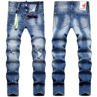 2025 Autumn Street Trendy Jeans Fashion Hanging Decoration Trend Swinging Paint Slim Fit Small Feet Mid Waist