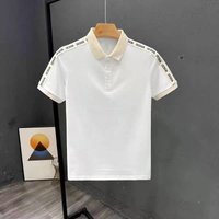 Slim Fit Short Sleeve Polo Shirt Casual Summer Trendy T Shirt Lettering Patchwork Versatile Personalized Collar