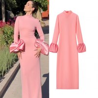 " One Shoulder Floral Print Long Dress – Elegant Slim Fit Midi Dress Spring & Autumn"