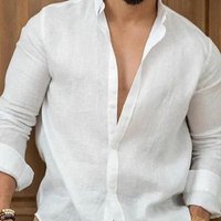 Shirts Solid Cotton Linen Colors Are Casual People