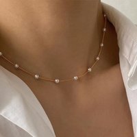 Fashion Jewelry, Simple Collarbone Pearl Handmade Chain, Choker Necklace, Women’s Accessories