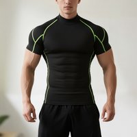 Clothing High Neck Short Sleeve Fitness Tight Fitting Sports Training Clothes Quick Drying Breathable Muscle Shaping Tummy Control Slimming