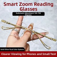 Ultralight Anti Light Frameless Reading Glasses Intelligent Zoom 100 700 Degrees High Definition Reading Glasses Anti Fatigue