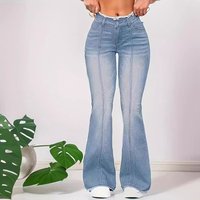 Jeans Long Pants Denim Flare Pant Slim Y2k Streetwear Bodycon High Waist Elegant Splice Lace Floral Trousers Spring