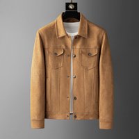 Ropa para hombre, primavera y otoño, nueva chaqueta de gamuza, estilo cárdigan informal para hombre, chaqueta de solapa, ropa para hombre