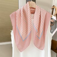 Long Strip Summer Polka Dot Square 70cm Silk Small Neck High end Feel Outerwear Scarf