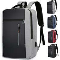 Men’s Backpack Simple Usb Charging Business Computer Bag, Men’s Multi Functional Student Large Capacity School Bag