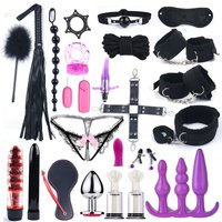 G Spot Dildo Vibrator Anal Plug Bondage Set Toys Whip Handcuffs Sex Bdsm Exotic Games