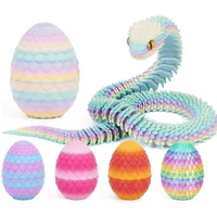 3D Printing Action Figure Snake Egg Toys Creative Stress Relief Anime Figures Moveable Rotation Desktop Ornaments Gift