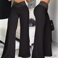  High Waist Flared Pants Cutout Crossover Belt Office Chic & Street Style Wide Leg Trousers