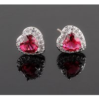 Earrings Crystal Zircon Earrings Simple Earrings 925 Silver Needle Love Shaped