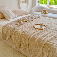 Double Layer Thickened Rabbit Like Banana Leaf Blanket Multifunctional Nap Blanket Sofa Decoration
