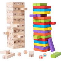 Children’s wooden Jenga high balance puzzle Jenga wooden Pusher draw building blocks balance board game toys
