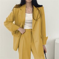 girl Coffee Color Blazer For Women 2025 Spring Autumn Petite Street Style New Fashion Korean Casual Suit Set