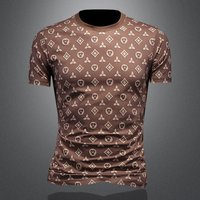 Clothing Summer Short Sleeved T Shirt Trendy Fashion Round Neck Slim Fit Large All Match Wear E2455