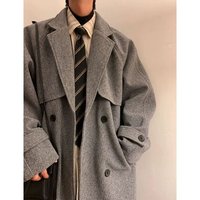 American High Street Woolen Coat Medium To Long Thick High End Winter Coat Couples College Style