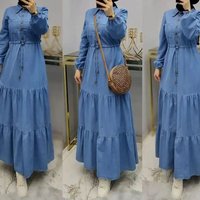 Muslim Clothing Middle East Dubai Stitching Long Skirt Fashionable Elegant Denim Dress