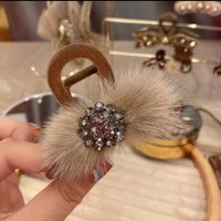 Autumn winter luxury mink hair rhinestone grab clip premium sense flocking back head disc hair shark clip temperament hairpin hair accessories