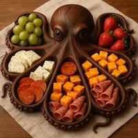 Octopus-Shaped Charcuterie Board - Premium Plastic Serving Platter For Cheese, Fruits & Charcuterie