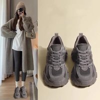 Dad Shoes Spring Summer Thin Breathable Mesh Thick Bottom Heightening Shoes Popular Sports Street