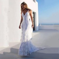 Women's Clothing Long Skirt Sexy v Neck White Suspender Dress