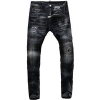 Retro Distressed Slim Fit Skinny Jeans European American Street Style Slightly Stretchy Gray Trendy Brand Pants