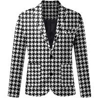Mans clothing casual plaid printed suit Fashion business suit