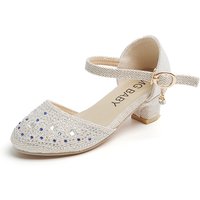 Mother & Kids Cute rhinestone sequins girls princess shoes for children children's high heels 2024 summer new children's shoes wholesale