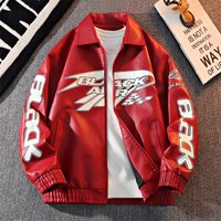 Ropa para hombre Chaqueta americana bordada con cuello alto Chaqueta de cuero de moda para hombre y mujer Chaqueta ancha para hombre