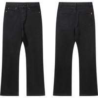 Men's Clothing European And American High Street Black Loose Versatile Mopping Casual Washed 517 Style Flared Vibe Jeans