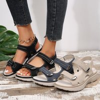 Shoes Summer Shoes Large Thick Soled Casual Sandals One Strap Velcro Sandals Shoes