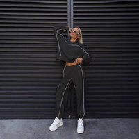 Streetwear Letter Print Tracksuit Set Long Sleeve Hoodie & Joggers 