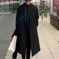  Double Layer Wool Overcoat – Korean Style Long Trench Coat Premium Feel