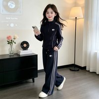 Autumn Outfit Set Style Striped Sportswear Casual Two Piece Set Relaxed Everyday Wear Versatile Comfortable Feshion Trend