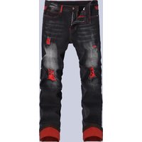 Stretch Ripped Jeans Slim Fit Denim Pants Casual Wear