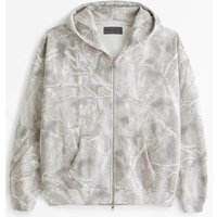 3D Printed Cardigan Zipper Hooded Sweatshirt Large Pockets