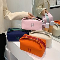 P7 2024 New Korean Style Cosmetic Bag Internet Celebrity Portable Canvas Bag Large Capacity Cosmetics Storage Bag Travel Toiletries Bag