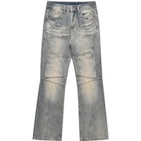 Clothing Fashion creative design high grade washed straight jeans Fashion brand ins loose wide leg pants