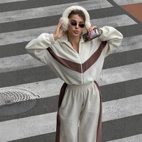 Fashion Suit Casual Sports Suit Zipper Cardigan Trousers Two-piece Suit Women