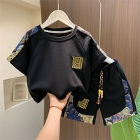 Mother & Street Blasting Summer Clothes Short Sleeved Suits 2024 Summer T Shirt Shorts Two Piece Suits