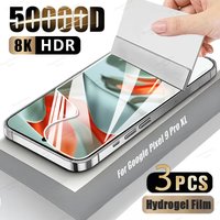 3Pcs Hydrogel Film Screen Protector 9 8 7 6 Pro Soft Cover Google Pixel 8A 7A 6A Phone Accessories