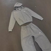 Clothing Vintage Embroidered Hoodie & Jogger Set Retro Streetwear Casual Outfit & 