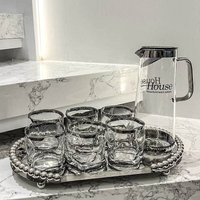 Home Furniture luxury high grade glass water cup home living room entertaining guests with drinking water tea cup heat resistant cup water set