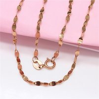 Purple Russian Tile Necklace Women’s Versatile 585 Plated Rose Gold Lock Shining Bone Chain Jewelry