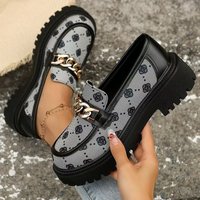 plus British Style Loafers Stylish Chunky Heels Trendy Retro Leather Shoes Spring Summer Autumn Winter